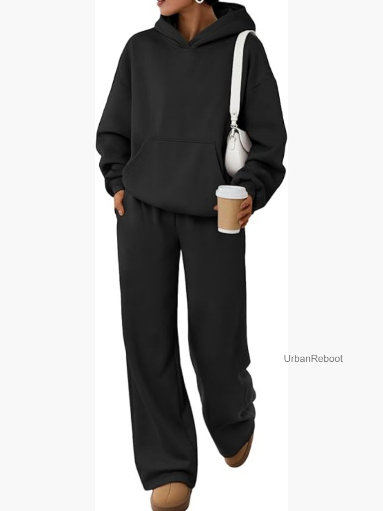 2 Piece Lounge Sweat Sets Plus Size Fall Fashion Matching Sweatsuits Wide Leg